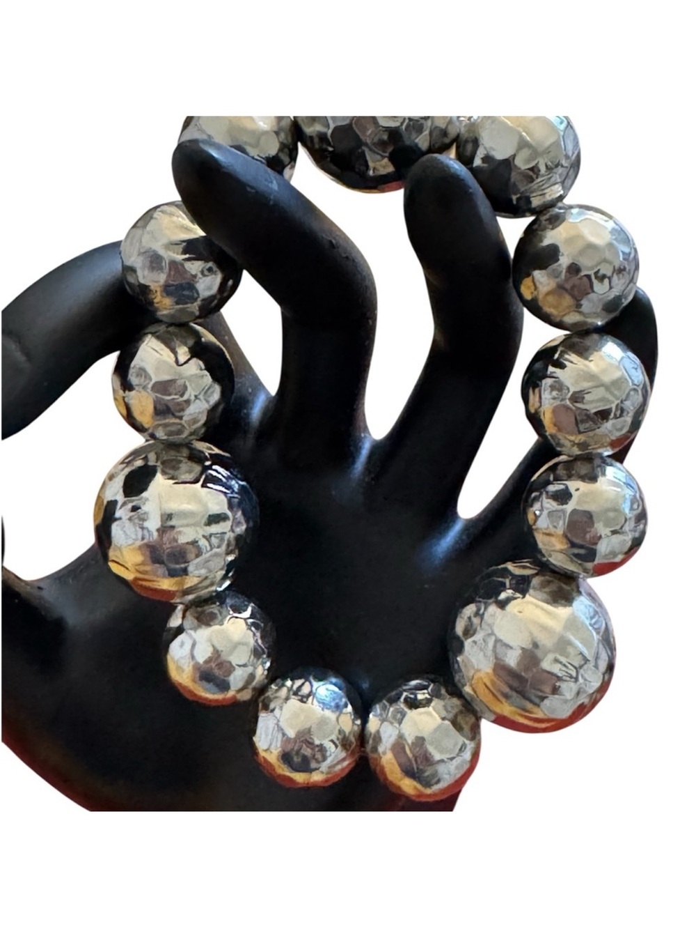 J. Jill Silver Faceted Bead Stretch Bracelet